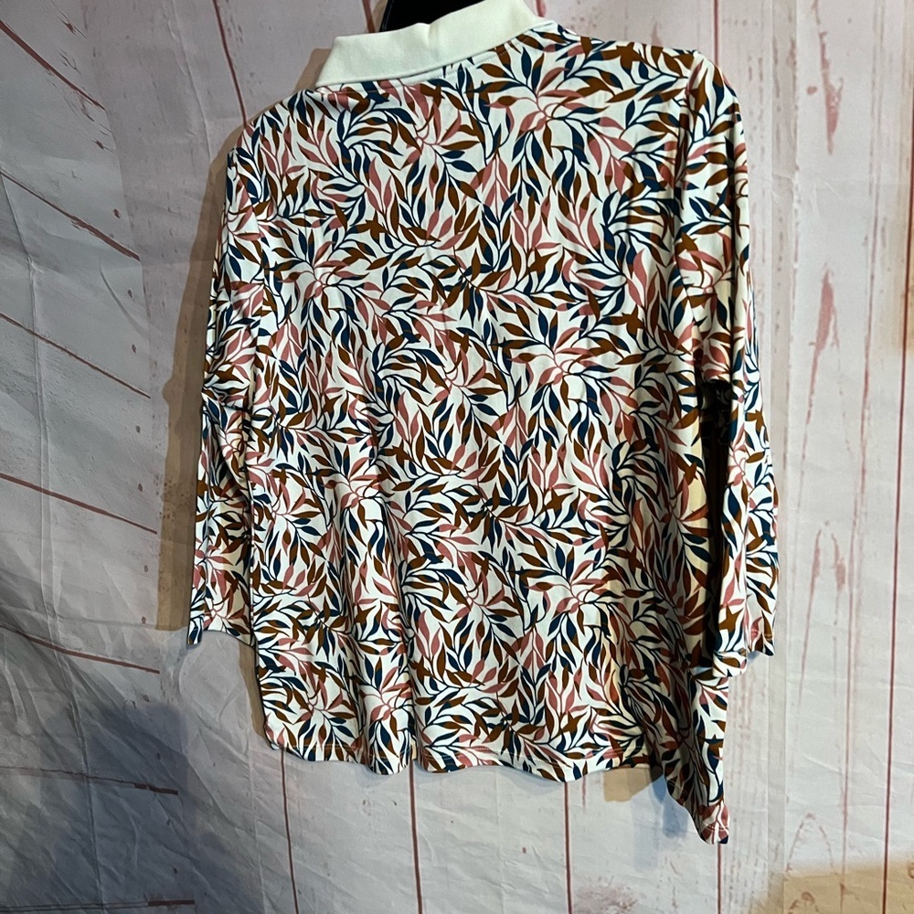 Lands' End Women's Supima Cotton 3/4 Sleeve Polo Shirt - Picture 4 of 6